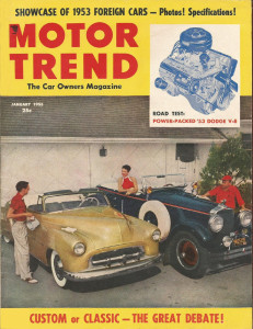 MOTOR TREND 1953 JAN - Vol 5 No 1 - PININ FARINA, NEW CARS, CUSTOMS, CORONET V8